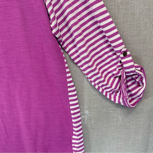 Faded Glory Long Sleeve Striped Top Purple & White Size | 1X(16W) - Picture 11 of 11